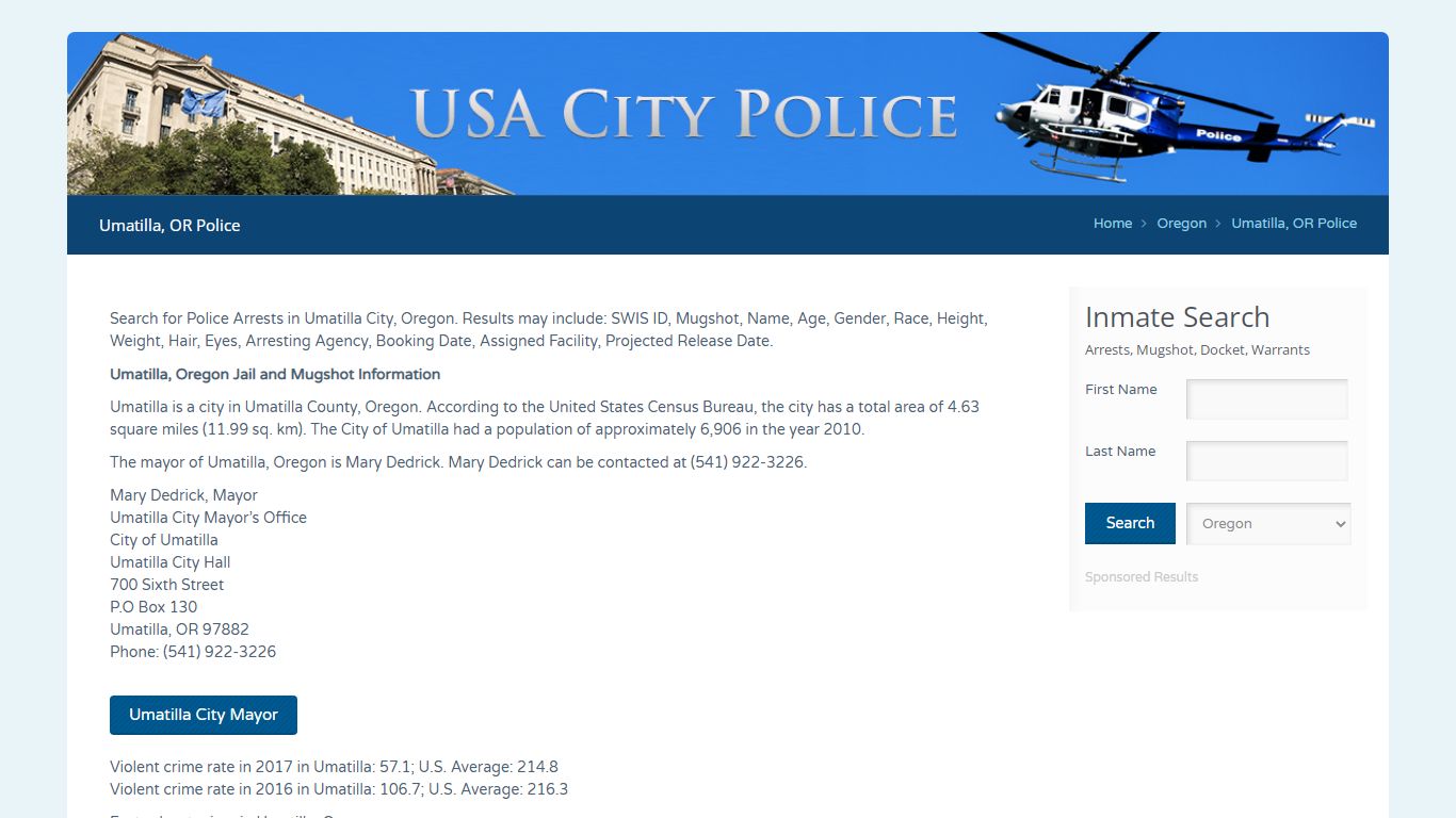 Umatilla, OR Police | Jail Records